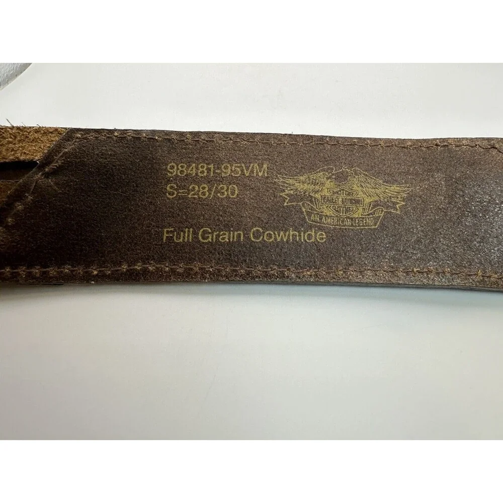 HARLEY-DAVIDSON MEN FULL GRAIN COWHIDE LEATHER BROWN BELT 98481-95VM S 28/30